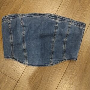 NWT Denim Blue Seamed Tube Style Top 10